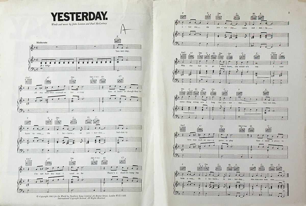 Yesterday Sheet Music