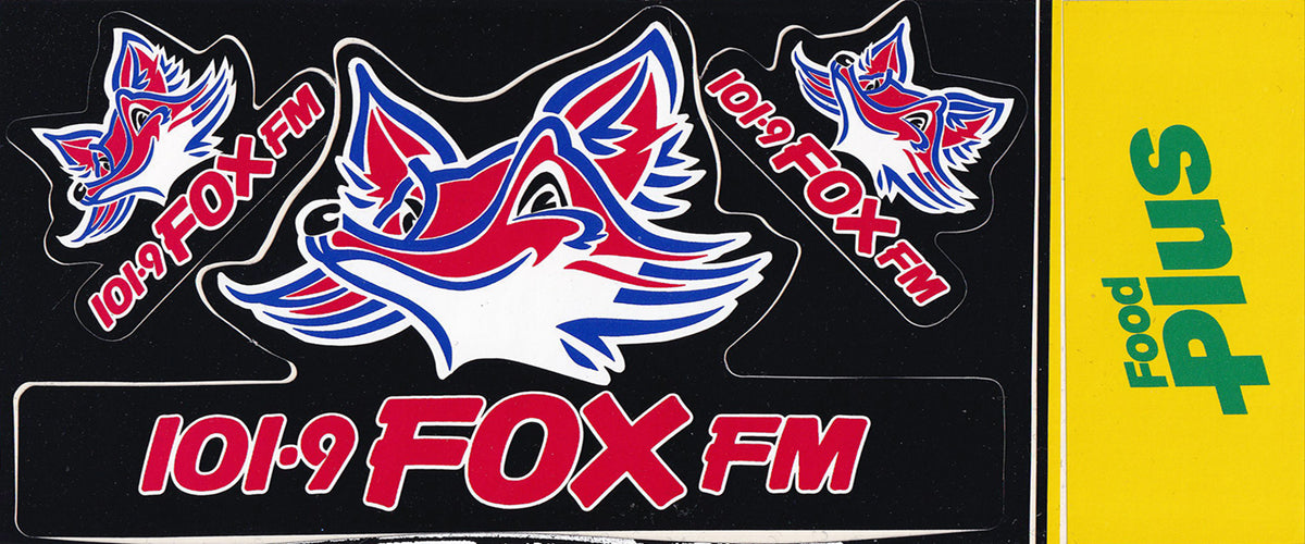 Vintage Black 101.9 FOX FM Sticker Sheet