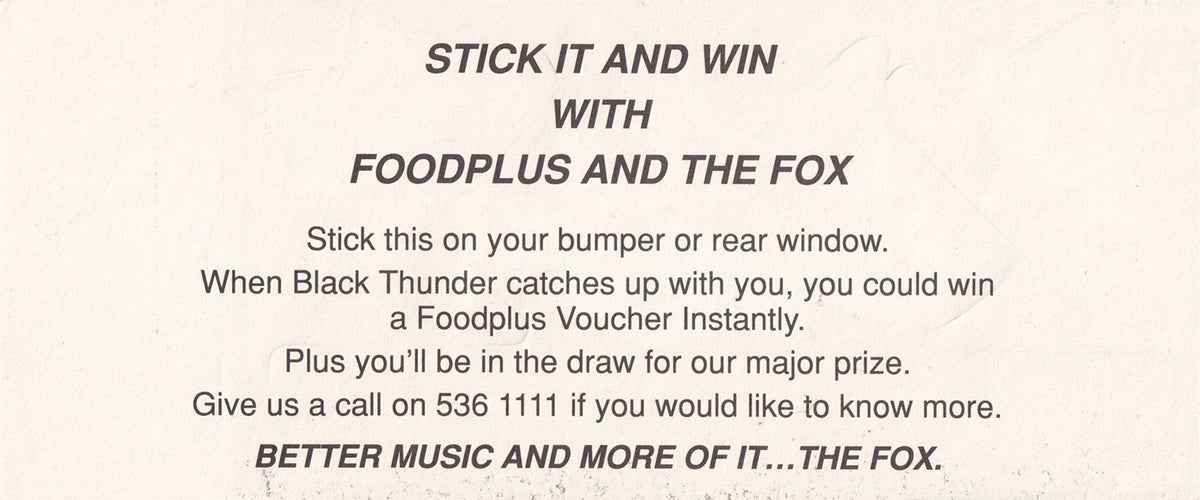 Vintage Black 101.9 FOX FM Sticker Sheet