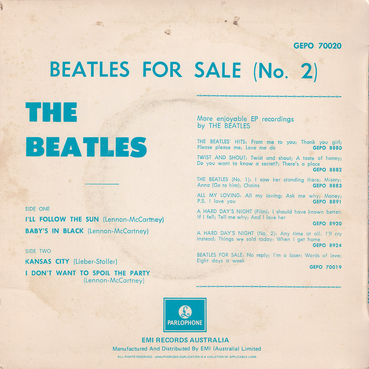 Beatles For Sale (No. 2)