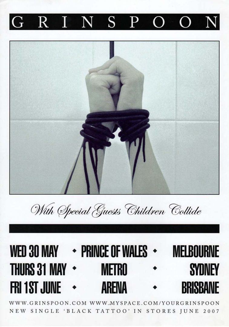 Black Tattoo 2007 Australian Single Tour Poster