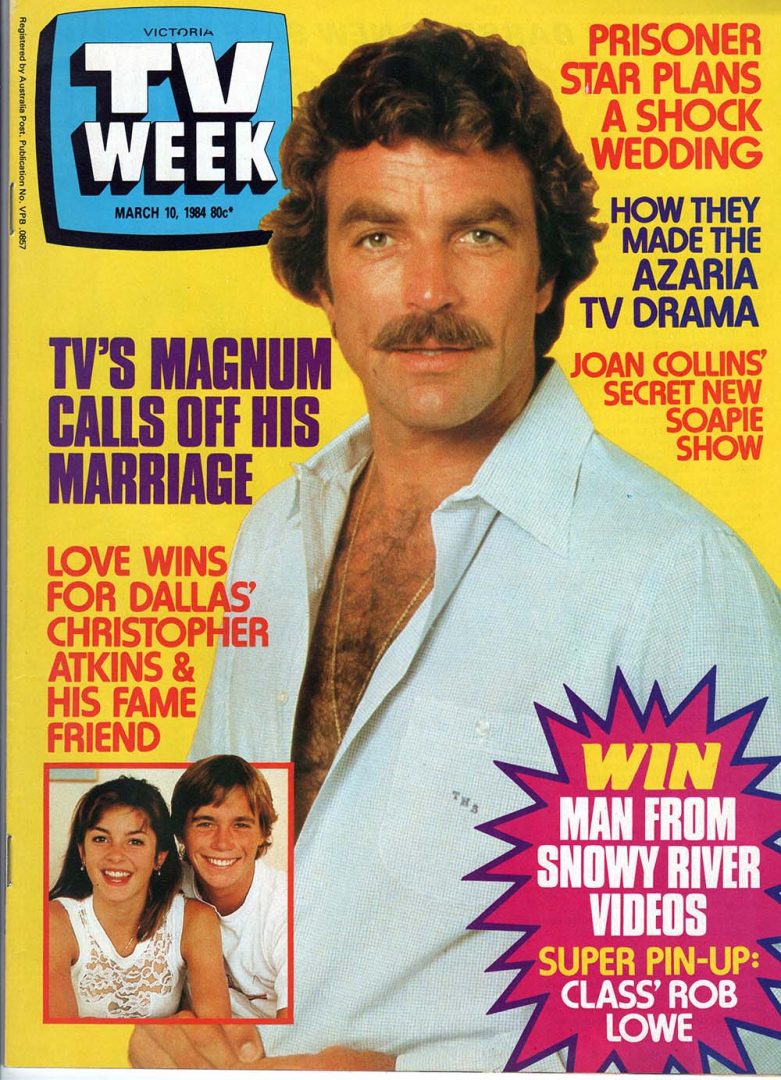 TV Week - 28th January 1984 - Tom Selleck Of Mangum P.I. On Cover