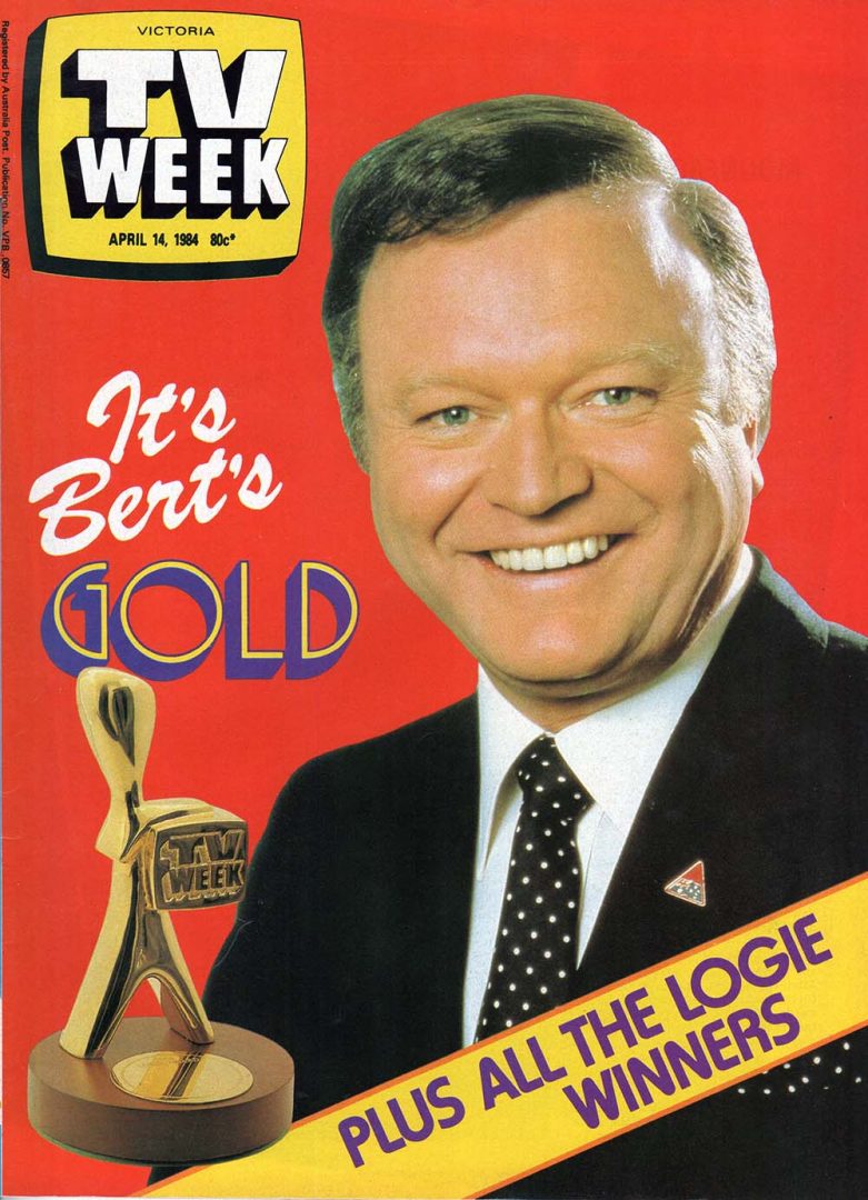 TV Week - 14th April 1984 - Bert Newton On Cover