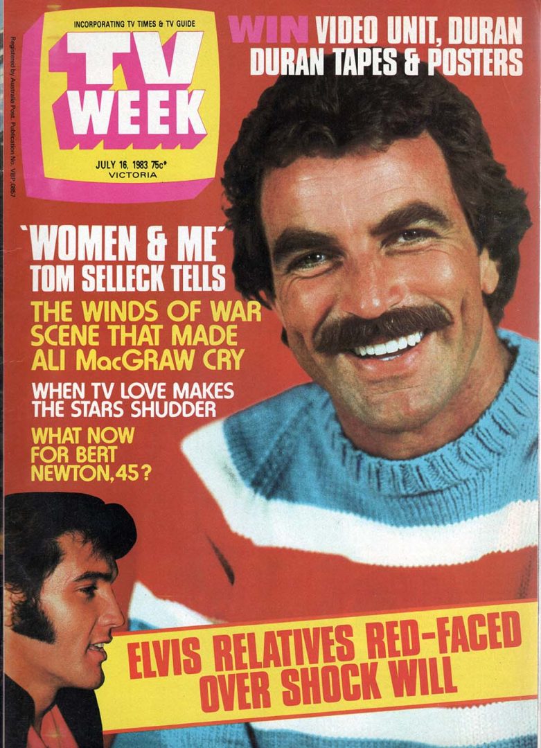 TV Week - 16th July 1983 - Tom Selleck On Cover