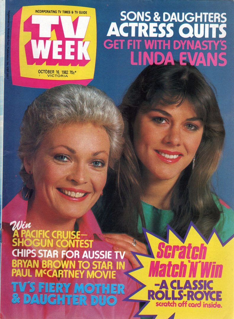 TV Week - 16th October 1982 - Rowena Wallace &amp; Ally Fowler Of Sons And Daughters On Cover