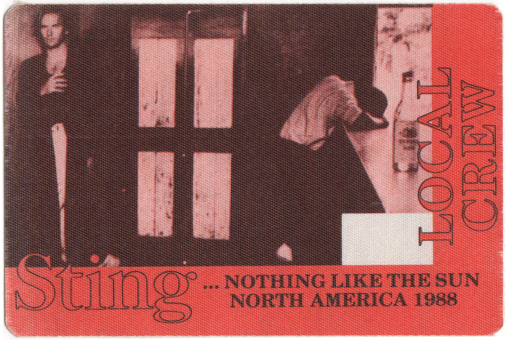 &#39;... Nothing Like The Sun&#39; 1988 North America Tour Local Crew Pass