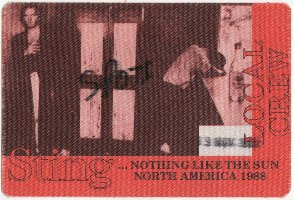 &#39;... Nothing Like The Sun&#39; 1988 North America Tour Local Crew Pass