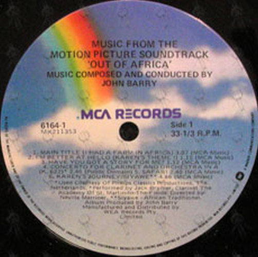 BARRY-- JOHN - Music From The Motion Picture Soundtrack Out Of Africa - 3