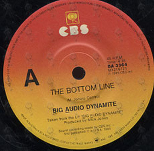 BIG AUDIO DYNAMITE - The Bottom Line - 2