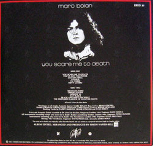 BOLAN-- MARC - You Scare Me To Death - 2