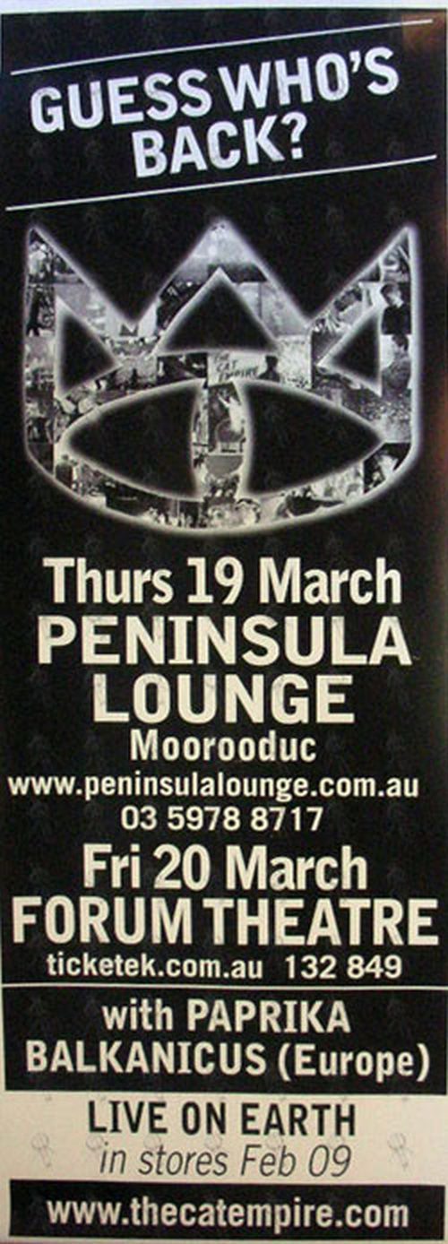 CAT EMPIRE-- THE - March 2009 Victorian Shows Pole Poster - 1