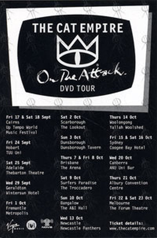 CAT EMPIRE-- THE - &#39;On The Attack&#39; DVD Tour Promotional Flyer - 1