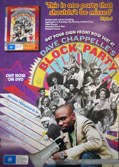 CHAPPELLE-- DAVE - &#39;Dave Chappelle&#39;s Block Party&#39; DVD Release Poster - 1