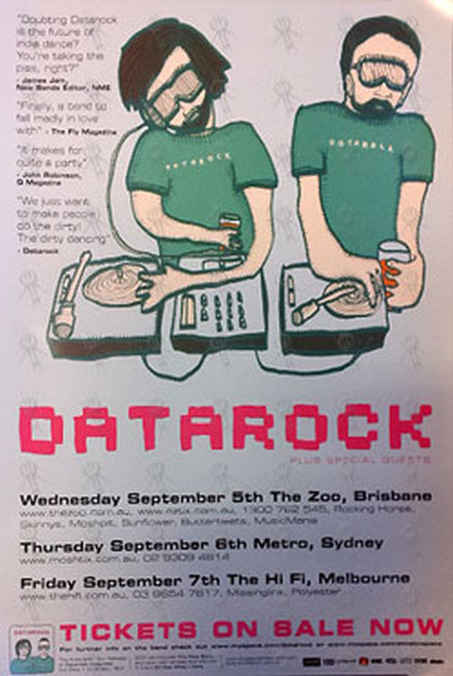 DATAROCK - September 2007 Australian Tour Poster - 1