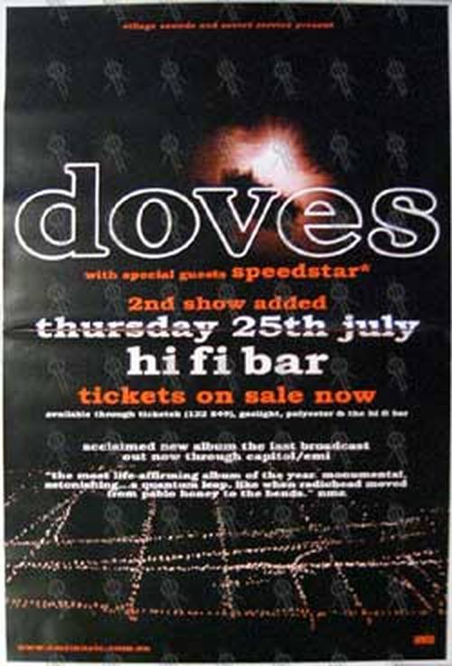 DOVES - &#39;Hi Fi Bar Melbourne Thursday 25th July 2002 Show Poster - 1