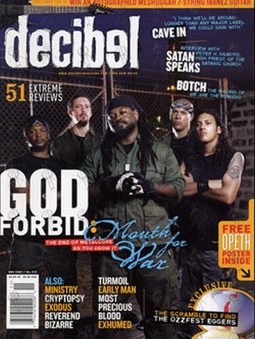 GOD FORBID - &#39;Decibel&#39; - November 2005 - God Forbid On Cover - 1