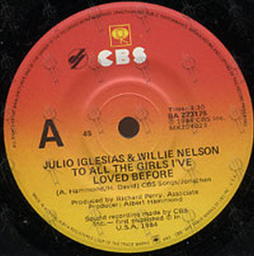 IGLESIAS-- JULIO &amp; NELSON-- WILLIE - To All The Girls I&#39;ve Loved Before - 3