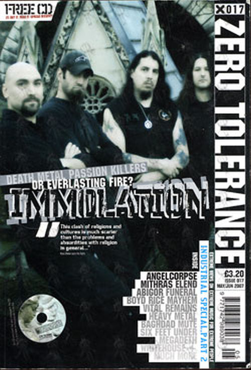 IMMOLATION - &#39;Zero Tolerance&#39; - Issue 017