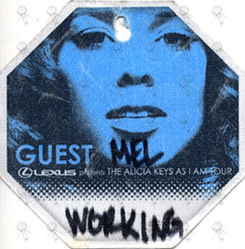 KEYS-- ALICIA - Blue &amp; Black Australian &#39;As I Am&#39; Tour Guest Pass Sticker - 1