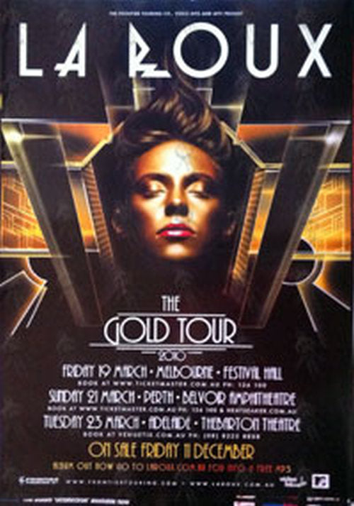 LA ROUX - &#39;The Gold Tour&quot; 2010 Poster - 1