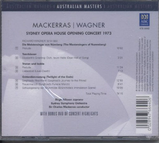 MACKERRAS-- CHARLES|WAGNER-- RICHARD|NILSSON-- BIRGIT - Sydney Opera House Opening Concert 1973 - 2