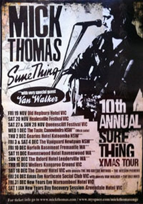 MICK THOMAS &amp; THE SURE THING - &#39;10th Annual Sure Thing Xmas Tour&#39; 2010 Poster - 1