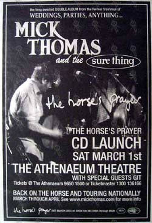 MICK THOMAS & THE SURE THING - 'Athenaeum Theatre