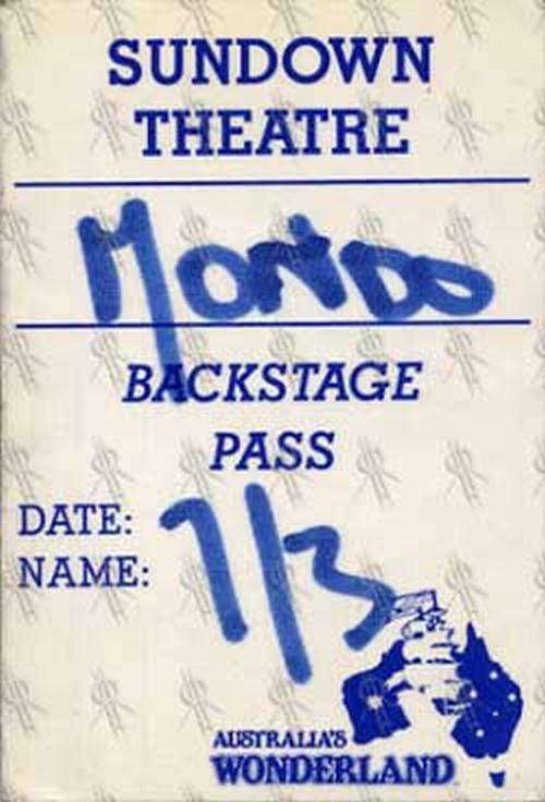MONDO ROCK - Sundown Theatre Backstage Pass - 1