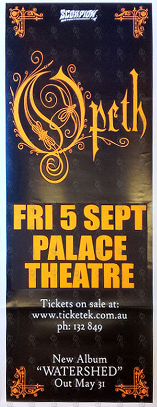 OPETH - Fri 5 September - The Palace Theatre 2007 Show Poster - 1