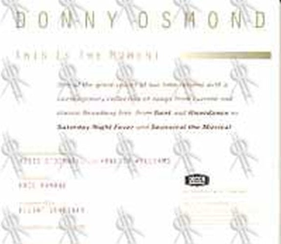 OSMOND-- DONNY - This Is The Moment - selections from - 2