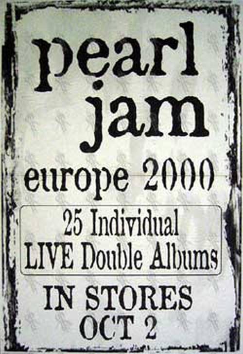 PEARL JAM - &#39;Europe 2000&#39; Live Double Albums Poster - 1