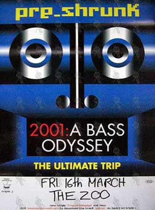 PRE-SHRUNK - &#39;2001: A Bass Odyssey&#39; Australian Tour Gig Poster - 1