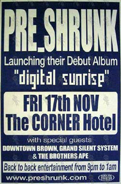 PRE-SHRUNK - &#39;Digital Sunrise&#39; Album Launch &#39;Corner Hotel