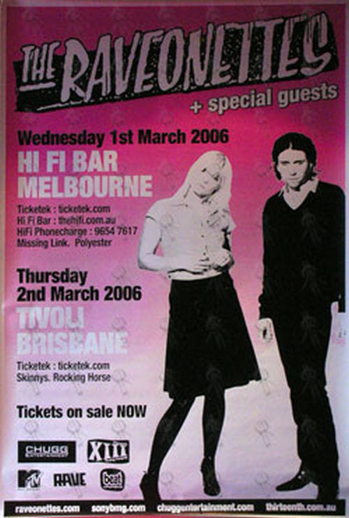 RAVEONETTES-- THE - 2006 Melbourne &amp; Brisbane Shows Poster - 1