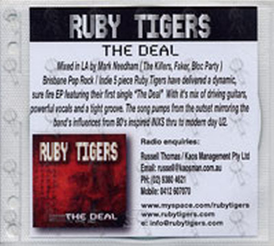 RUBY TIGERS - The Deal - 1