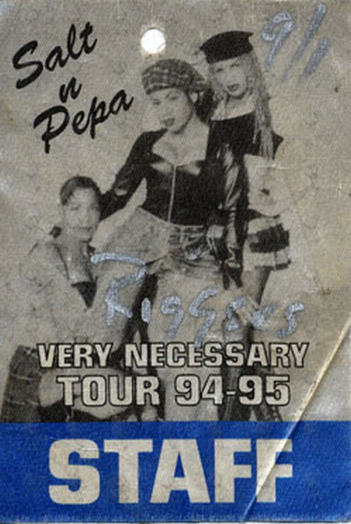 SALT-N-PEPA - &#39;Very Necessary Tour 94-95&#39; Used Staff Cloth Sticker Pass - 1