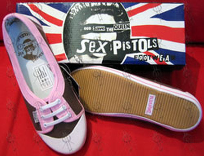 SEX PISTOLS - Pink & Brown '3 Eyelet' Flats Girls' Shoes - 1