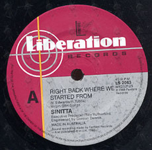 SINITTA - Right Back Where We Started From - 3