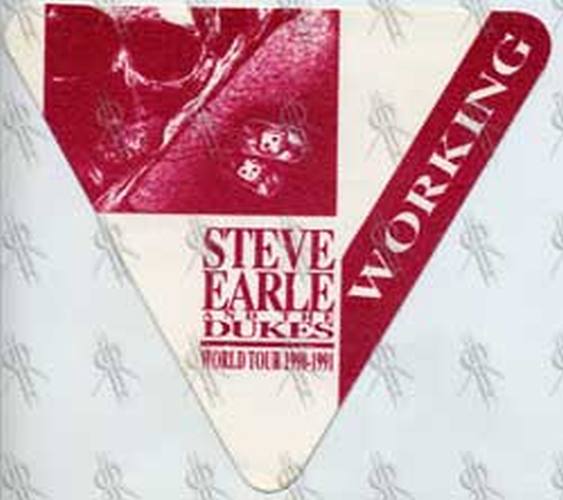 STEVE EARLE &amp; THE DUKES - 1990-1991 World Tour Working Crew Pass - 1