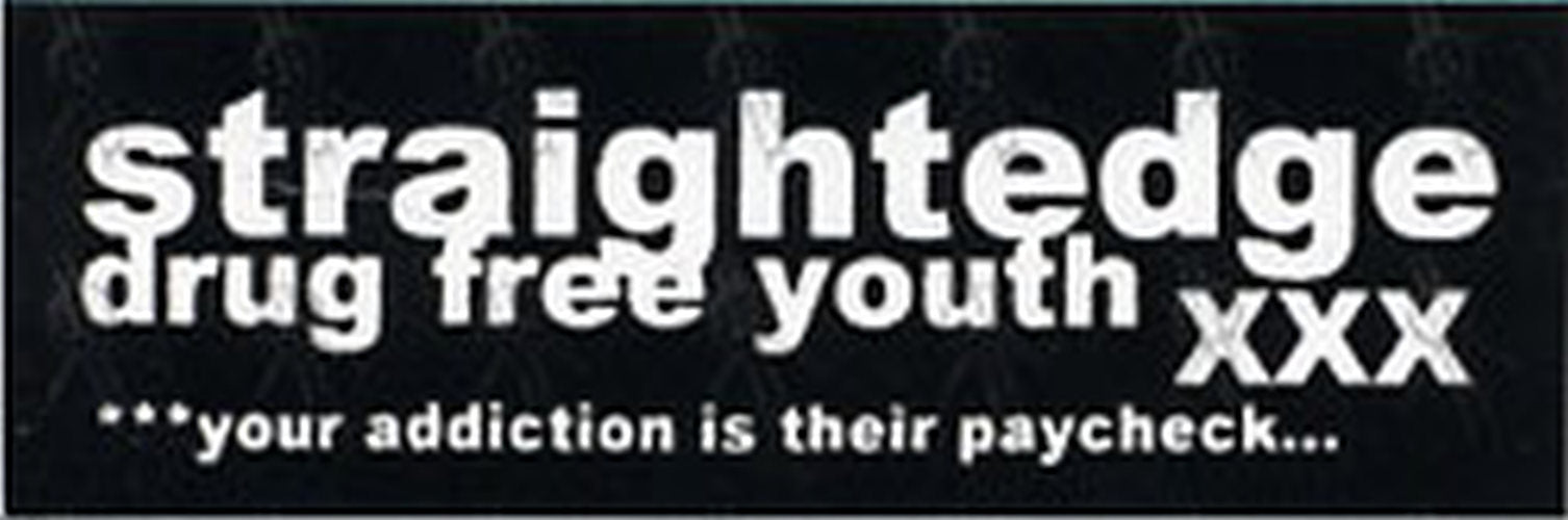 STRAIGHTEDGE - 'Straightedge Drug Free Youth' Sticker - 1