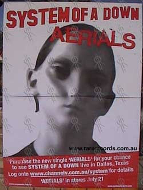 SYSTEM OF A DOWN - 'Aerials' CD Single Poster - 1