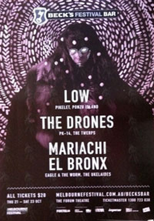 THE BRONX -- THE DRONES -- LOW - Melbourne Festival / Beck&#39;s Bar Gig Poster - 1