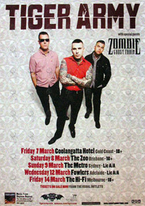 TIGER ARMY - 2008 Australian Tour Poster - 1