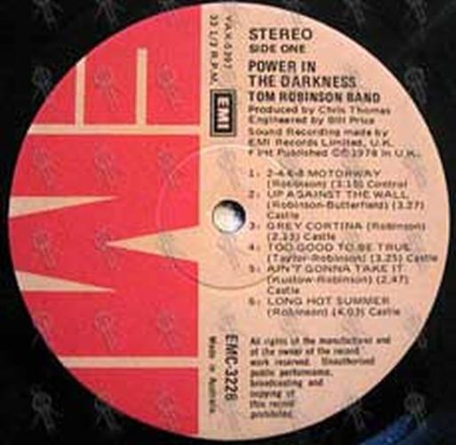 TOM ROBINSON BAND - Power In The Darkness - 3