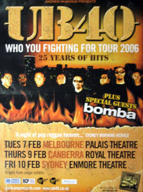 UB40 - 2006 Australian East Cost Tour Poster - 1