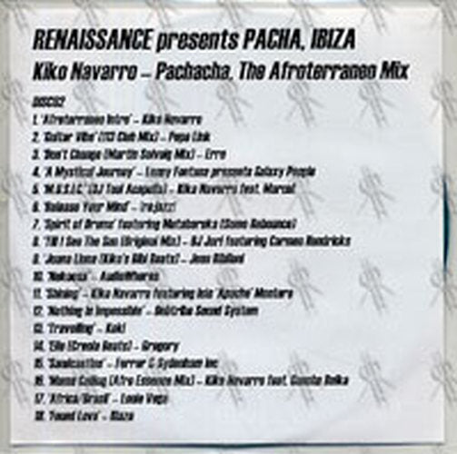 VARIOUS ARTISTS - Renaissance Presents Pacha Ibiza: Kiko Navarro - 1