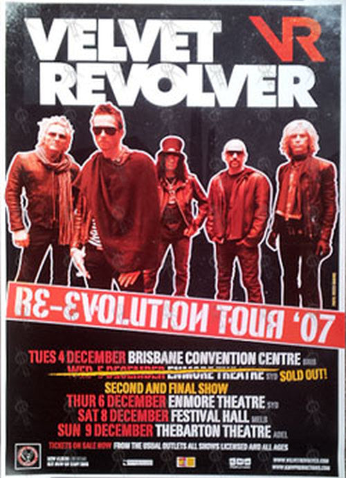 VELVET REVOLVER - &#39;Re-Evolution&#39; 2007 Australian Tour Poster - 1