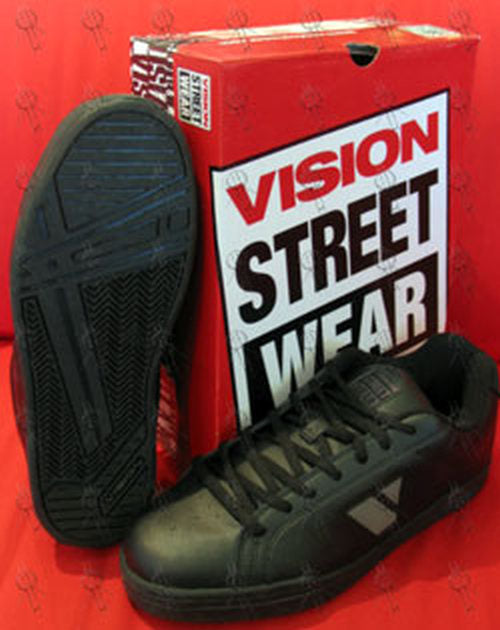 VISION STREET WEAR - Black 'Drake' Design Leather Shoes - 1