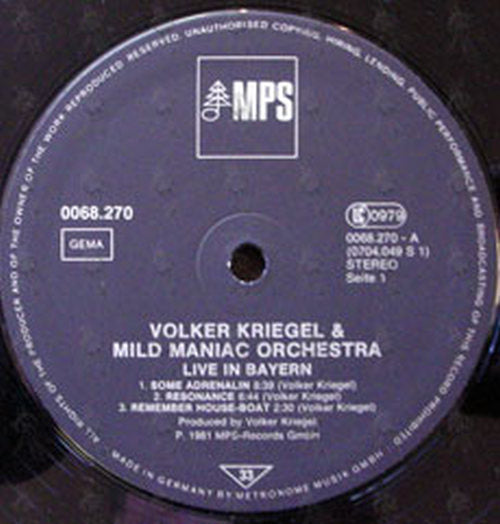 VOLEKR KRIEGEL &amp; MILD MANIC ORCHESTERA - Live In Bayer - 3