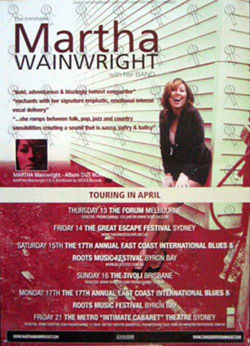 WAINWRIGHT-- MARTHA - Australian Tour Poster - 1